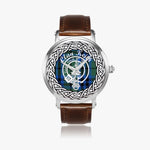 Scottish Keith Clan Tartan Crest Badge Silver Automatic Watch Size 46mm