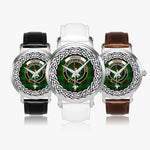 Orrock Scottish Clan Tartan Crest Badge Silver Automatic Watch Size 46mm