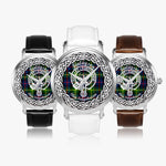 Finlayson Scottish Clan Tartan Crest Badge Silver Automatic Watch Size 46mm
