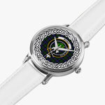 Mowat Scottish Clan Tartan Crest Badge Silver Automatic Watch Size 46mm