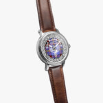 Scottish Rutherford Clan Tartan Crest Badge Silver Automatic Watch Size 46mm
