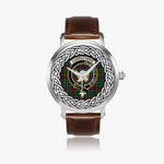 Carruthers Scottish Clan Tartan Crest Badge Silver Automatic Watch Size 46mm