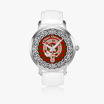 Scottish Dewar Clan Tartan Crest Badge Silver Automatic Watch Size 46mm