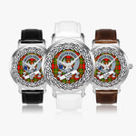 Leask Scottish Clan Tartan Crest Badge Silver Automatic Watch Size 46mm