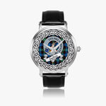 Guthrie Scottish Clan Tartan Crest Badge Silver Automatic Watch Size 46mm