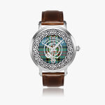 Caldwell Scottish Clan Tartan Crest Badge Silver Automatic Watch Size 46mm