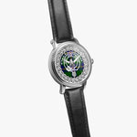 Carmichael Modern Scottish Clan Tartan Crest Badge Silver Automatic Watch Size 46mm