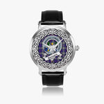 Kinnaird Scottish Clan Tartan Crest Badge Silver Automatic Watch Size 46mm