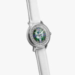 Dawson Scottish Clan Tartan Crest Badge Silver Automatic Watch Size 46mm