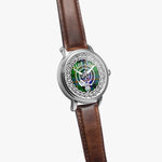 Tait Scottish Clan Tartan Crest Badge Silver Automatic Watch Size 46mm