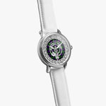 Scottish Malcolm Clan Tartan Crest Badge Silver Automatic Watch Size 46mm