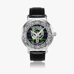 Kerracher Scottish Clan Tartan Crest Badge Silver Automatic Watch Size 46mm