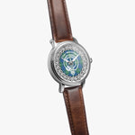 Scottish MacIntyre Clan Tartan Crest Badge Silver Automatic Watch Size 46mm