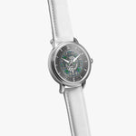 Clan MacDowall Crest & Tartan Knot Sterling Silver Unisex Automatic Watch (Silver) Size 46mm