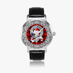Wemyss Scottish Clan Tartan Crest Badge Silver Automatic Watch Size 46mm