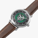 Clan Kennedy Crest & Tartan Knot Sterling Silver Unisex Automatic Watch (Silver) Size 46mm