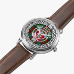 McCulloch Clan Tartan Crest Badge Silver Automatic Watch Size 46mm