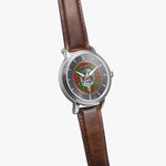 Clan MacGregor Crest & Tartan Knot Sterling Silver Unisex Automatic Watch (Silver) Size 46mm