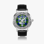 Scottish Maitland Clan Tartan Crest Badge Silver Automatic Watch Size 46mm