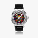 Wauchope Scottish Clan Tartan Crest Badge Silver Automatic Watch Size 46mm