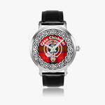 Scottish Chisholm Clan Tartan Crest Badge Silver Automatic Watch Size 46mm