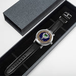 Scottish Crichton Celtic Circle Silver Automatic Watch Size 46mm
