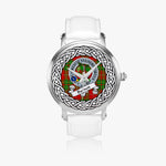Burnet Scottish Clan Tartan Crest Badge Silver Automatic Watch Size 46mm