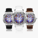 Scottish Rutherford Clan Tartan Crest Badge Silver Automatic Watch Size 46mm