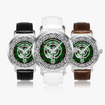Scottish Primrose Clan Tartan Crest Badge Silver Automatic Watch Size 46mm
