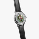 Kelly Scottish Clan Tartan Crest Badge Silver Automatic Watch Size 46mm