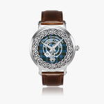 Scottish Cockburn Clan Tartan Crest Badge Silver Automatic Watch Size 46mm