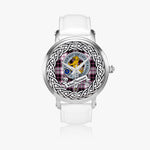MacPherson Scottish Clan Tartan Crest Badge Silver Automatic Watch Size 46mm