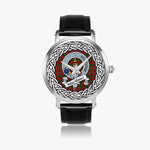 MacAlister Scottish Clan Tartan Crest Badge Silver Automatic Watch Size 46mm