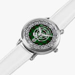 Scottish Primrose Clan Tartan Crest Badge Silver Automatic Watch Size 46mm