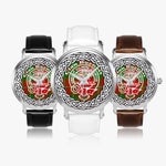 Scottish Burnett Clan Tartan Crest Badge Silver Automatic Watch Size 46mm