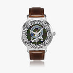 MacMillan Scottish Clan Tartan Crest Badge Silver Automatic Watch Size 46mm
