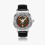 MacCulloch (McCulloch) Scottish Clan Tartan Crest Badge Silver Automatic Watch Size 46mm