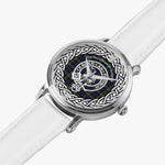 Scottish Macdonnell Of Glengarry Clan Tartan Crest Badge Silver Automatic Watch Size 46mm