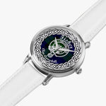Fisher Scottish Clan Tartan Crest Badge Silver Automatic Watch Size 46mm