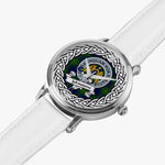 Johnstone Scottish Clan Tartan Crest Badge Silver Automatic Watch Size 46mm