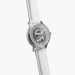 Gladstone Scottish Clan Tartan Crest Badge Silver Automatic Watch Size 46mm