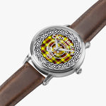 Scottish Jardine Clan Tartan Crest Badge Silver Automatic Watch Size 46mm
