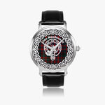 Macdonnell Scottish Clan Tartan Crest Badge Silver Automatic Watch Size 46mm