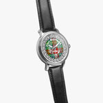 Scottish Muirhead Clan Tartan Crest Badge Silver Automatic Watch Size 46mm