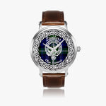 Landers Scottish Clan Tartan Crest Badge Silver Automatic Watch Size 46mm