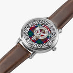 Auchinleck Scottish Clan Tartan Crest Badge Silver Automatic Watch Size 46mm