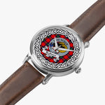 Ruthven Scottish Clan Tartan Crest Badge Silver Automatic Watch Size 46mm