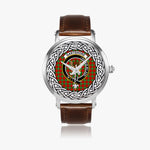 Gartshore Scottish Clan Tartan Crest Badge Silver Automatic Watch Size 46mm