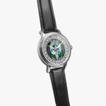 Dawson Scottish Clan Tartan Crest Badge Silver Automatic Watch Size 46mm