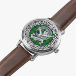 Cranstoun Scottish Clan Tartan Crest Badge Silver Automatic Watch Size 46mm